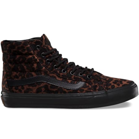 Vans Baskets Vans Sk8 Hi Slim Suede Leopard Noir Noir