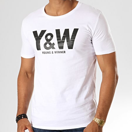 Y et W - Tee Shirt Logo Blanc Noir