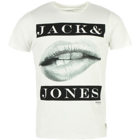 Jack And Jones - Tee Shirt Jack And Jones Way Lips Cloud Dancer