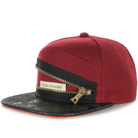 The New Designers ! - Casquette Snapback The New Designers Zip Rouge Or