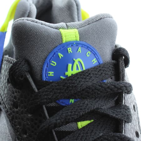 Nike - Baskets Nike Huarache Run GS Black Hyper Cobalt Grey Volt