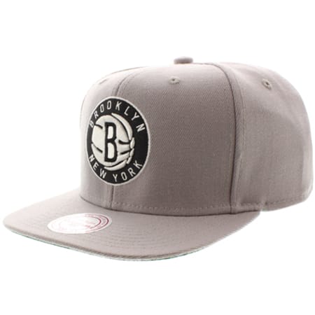 Mitchell and Ness - Casquette Snapback Mitchell And Ness Wool Solid Brooklyn Nets Gris