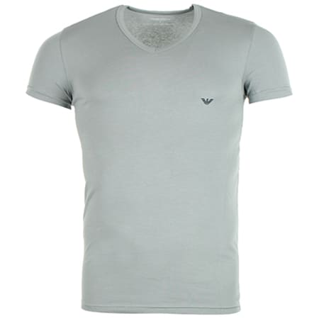 Emporio Armani - Set di 2 camicie Emporio Armani con scollo a V nero e grigio