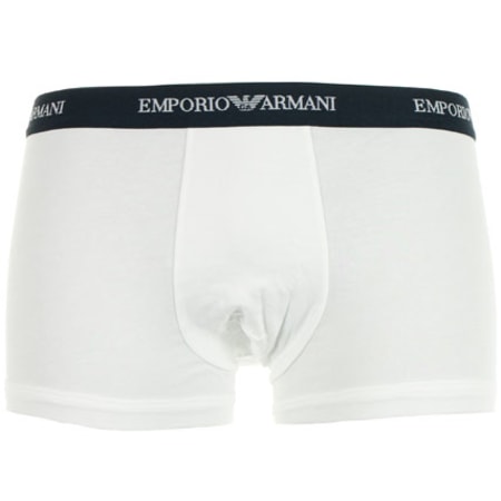 Emporio Armani - Lot De 3 Boxers Blanc Bleu Marine