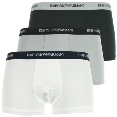 Emporio Armani - Lot De 3 Boxers Parigamba Noir Gris Blanc