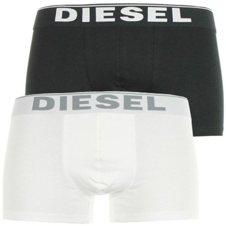 Diesel - Lot De 2 Boxers The Essential Blanc Noir