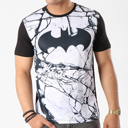 DC Comics - Tee Shirt Batman All Over Marble Noir