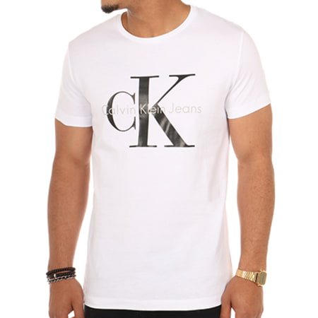 Calvin Klein - Tee Shirt Shrunken Classique Blanc