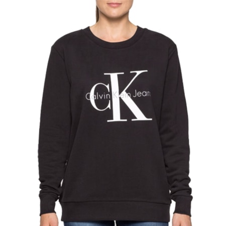 Calvin Klein - Sweat Crewneck Femme Classic Logo Noir