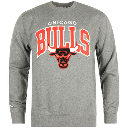 Mitchell and Ness - Sweat Crewneck Mitchell And Ness Team Arch Chicago Bulls Gris Chiné