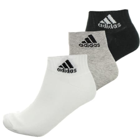 Adidas Sportswear - Lot De 3 Paires De Chaussettes Courtes Per Anklet AA2322 Blanc Gris Noir