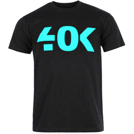 40K Gang - Tee Shirt Logo Classique Noir Bleu Turquoise