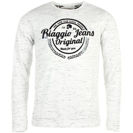 Biaggio Jeans - Tee Shirt Manches Longues Lotril Blanc Noir