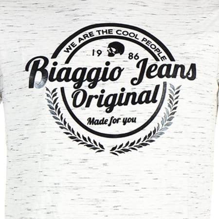 Biaggio Jeans - Tee Shirt Manches Longues Lotril Blanc Noir
