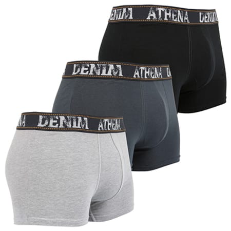 Athena - Lot De 3 Boxers Denim LF07 Noir Gris
