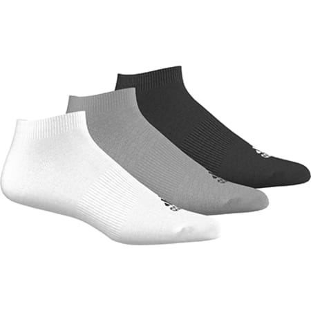 Adidas Sportswear - Lot De 3 Paires De Chaussettes Courtes AA2313 Noir Gris Blanc