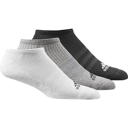 Adidas Sportswear - Lot De 3 Paires De Chaussettes Courtes AA2281 Noir Gris Blanc