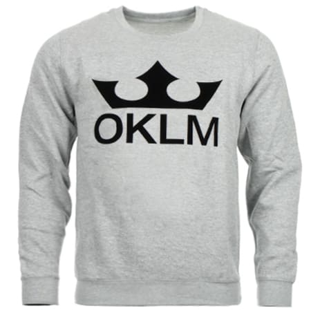 OKLM - Sweat Crewneck Big Logo Gris Typo Noir