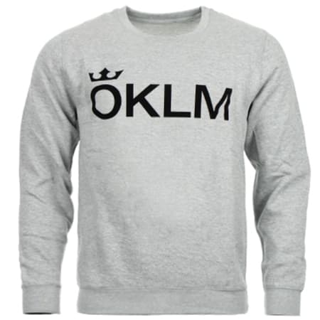 OKLM - Sweat Crewneck Classic Logo Gris Typo Noir