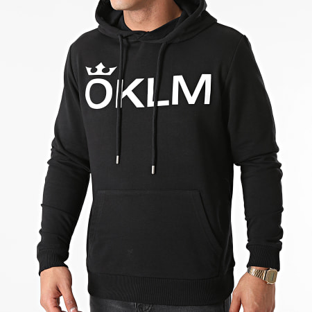 OKLM - Sweat Capuche Classic Logo Noir Typo Blanc