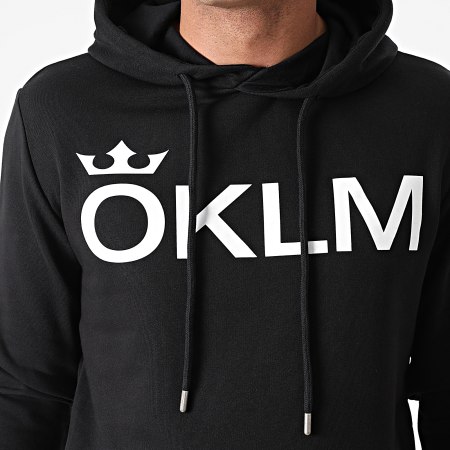 OKLM - Sweat Capuche Classic Logo Noir Typo Blanc