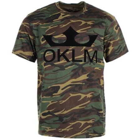 OKLM - Tee Shirt Big Logo Camo Noir