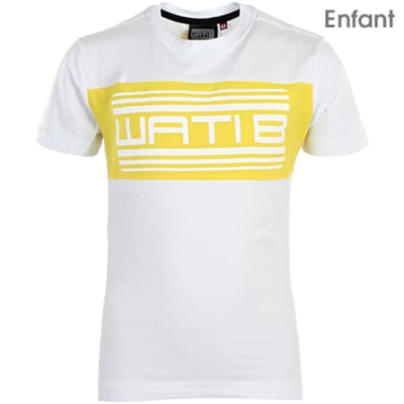 Wati B - Tee Shirt Enfant Nigel Blanc Jaune