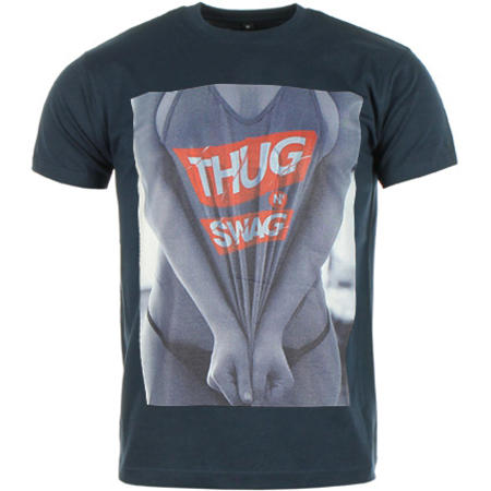 Thug N Swag - Tee Shirt Pull Down Bleu Marine