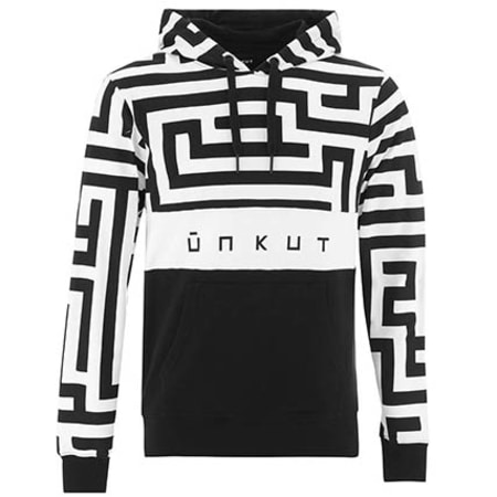 Unkut - Sweat Capuche Block Noir Blanc