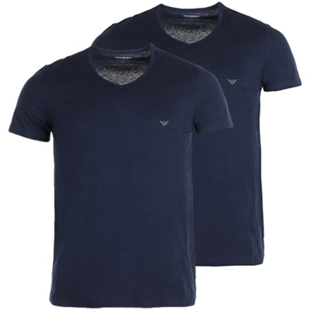 Emporio Armani - Lot De 2 Tee Shirts 111648 CC722 Bleu Marine
