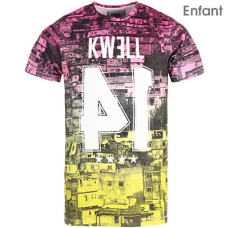 Kwell - Tee Shirt Oversize Enfant Favela Rose Jaune