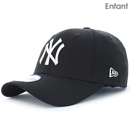 New Era - Cappellino da baseball per bambini 940 League Basic 9 Forty New York Yankees Nero Bianco