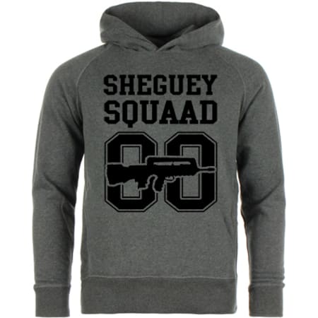 Sheguey Squaad - Sweat Capuche Logo Classique 00 Gris Noir