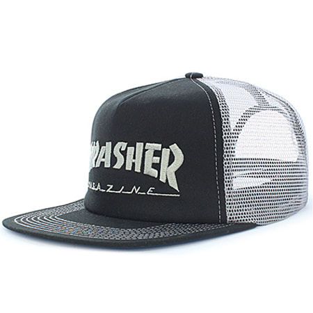Thrasher - Casquette Trucker Logo Mesh Noir Gris