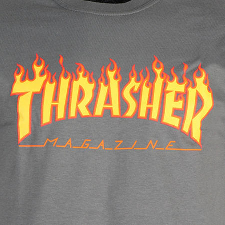 Thrasher - Tee Shirt Flame Gris Anthracite