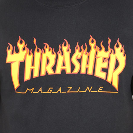 Thrasher - Tee Shirt Flame Noir