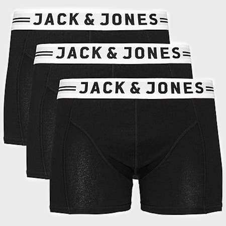 Jack And Jones - Set di 3 boxer bianco nero Sense