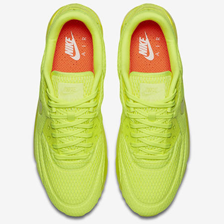 nike - baskets air max 90 ultra breathe jaune fluo nike - baskets air max 90 ultra breathe jaune fluo