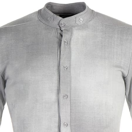 Classic Series - Chemise Manches Longues Oversize UP-T55 Gris Clair
