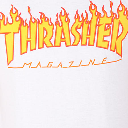 Thrasher - Tee Shirt Flame Blanc