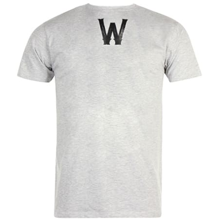 Walid - Tee Shirt Double V Gris Chiné Noir