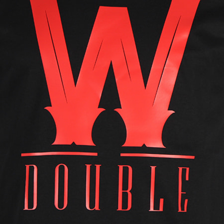 Walid - Tee Shirt Double V Noir Rouge