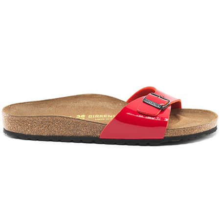 BIRKENSTOCK - Sandales Femme Madrid Birko-Flor Vernis Tango Rouge