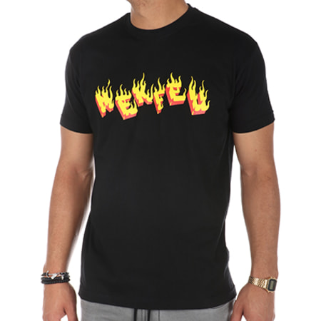 Nekfeu - Tee Shirt Nekfeu Flame Noir Orange