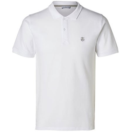 Selected - Polo Manches Courtes Aro Embroidery Blanc