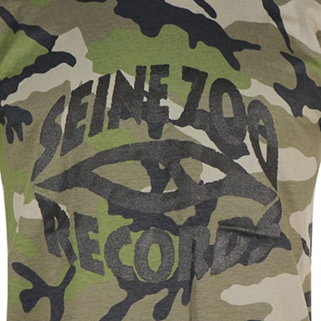 Seine Zoo - Tee Shirt Records Camouflage Vert