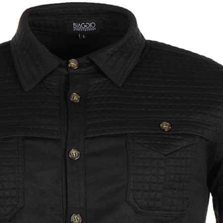 Biaggio Jeans - Chemise Manches Longues Carodil Noir