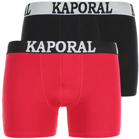 Kaporal - Lot De 2 Boxers Easy Rouge Noir