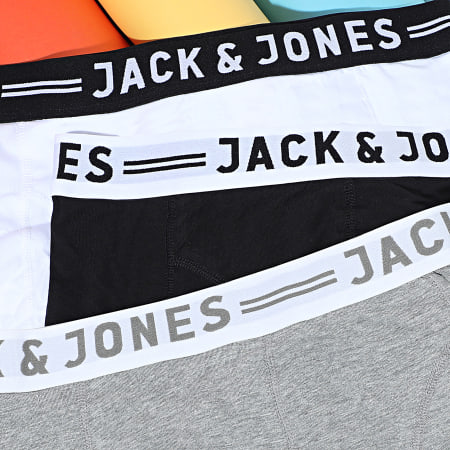 Jack And Jones - Set di 3 boxer Sense neri, grigi e bianchi