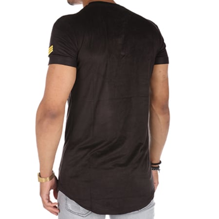 John H - Tee Shirt Oversize Patchs Brodés T09162 Noir